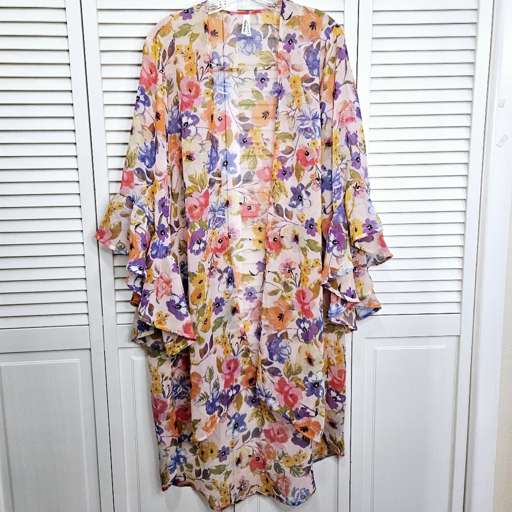 Live 4 Truth Floral Kimono in Pink, Purple & Yellow